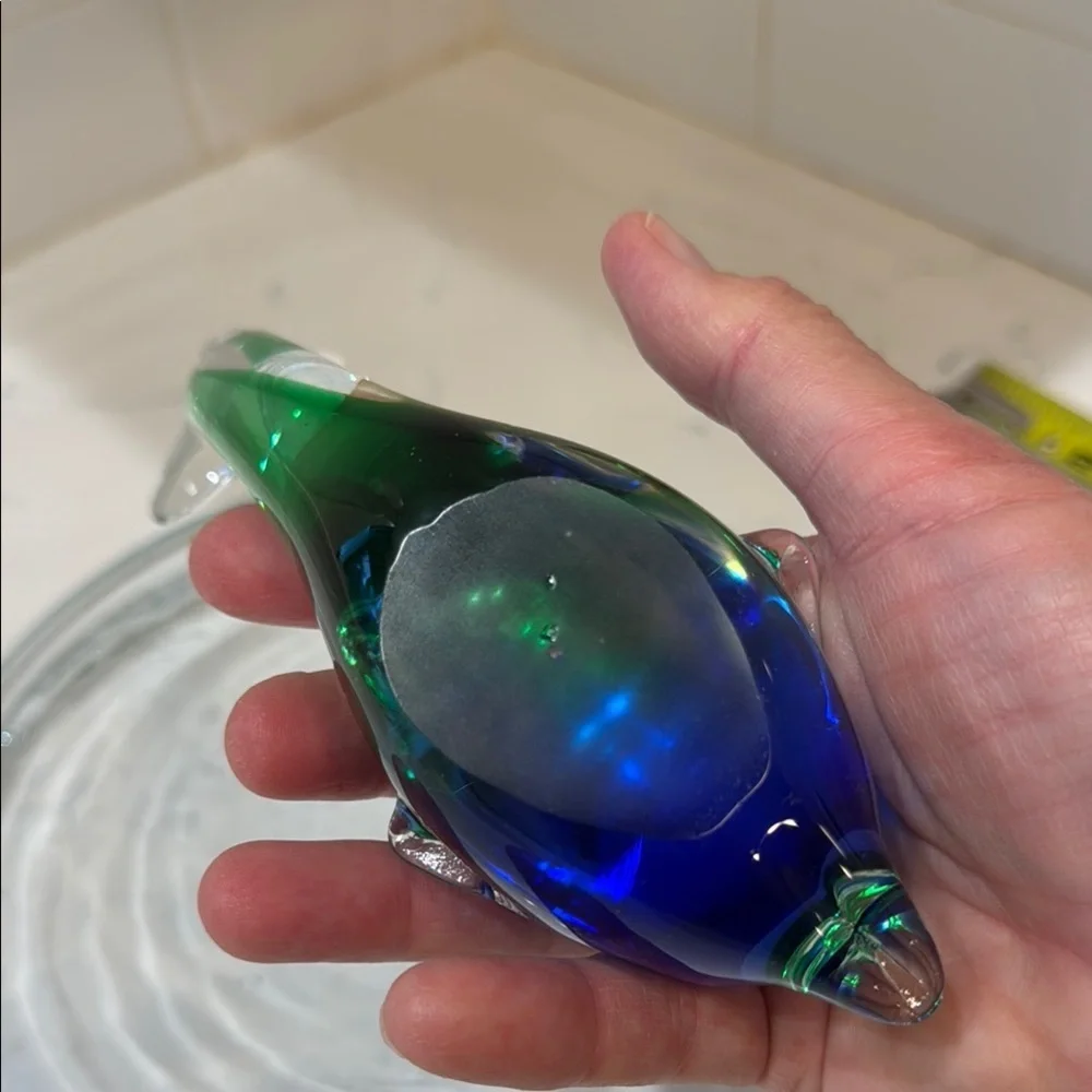 Glass Fish Figurine - Green and Blue